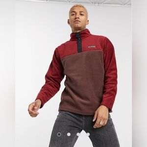 BRAND NEW/ NEVER WORN - Columbia Steens Mountain snap button fleece in red